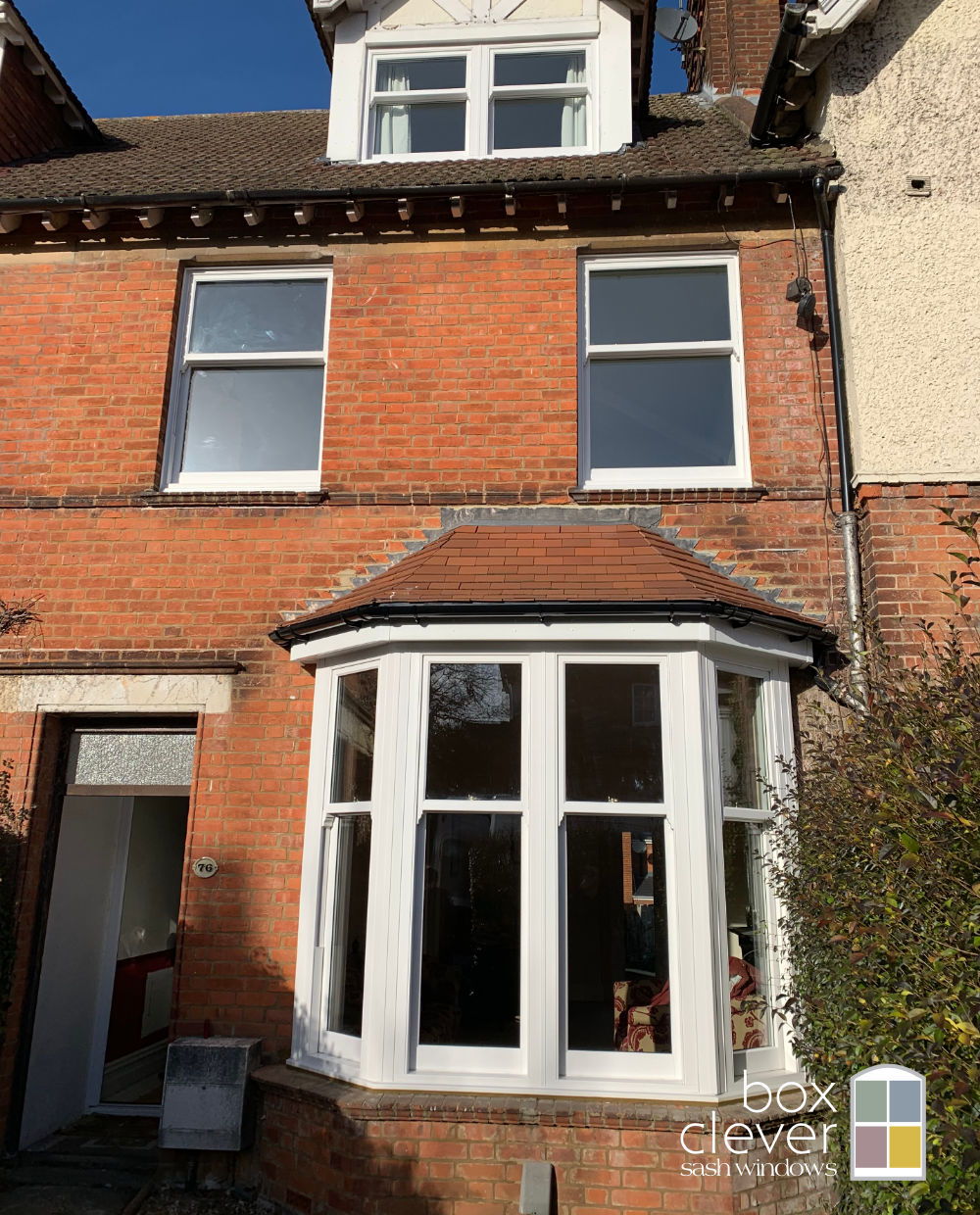 Connected Bay and Sash Windows, 60/40 Split installed with Full Planning Permission