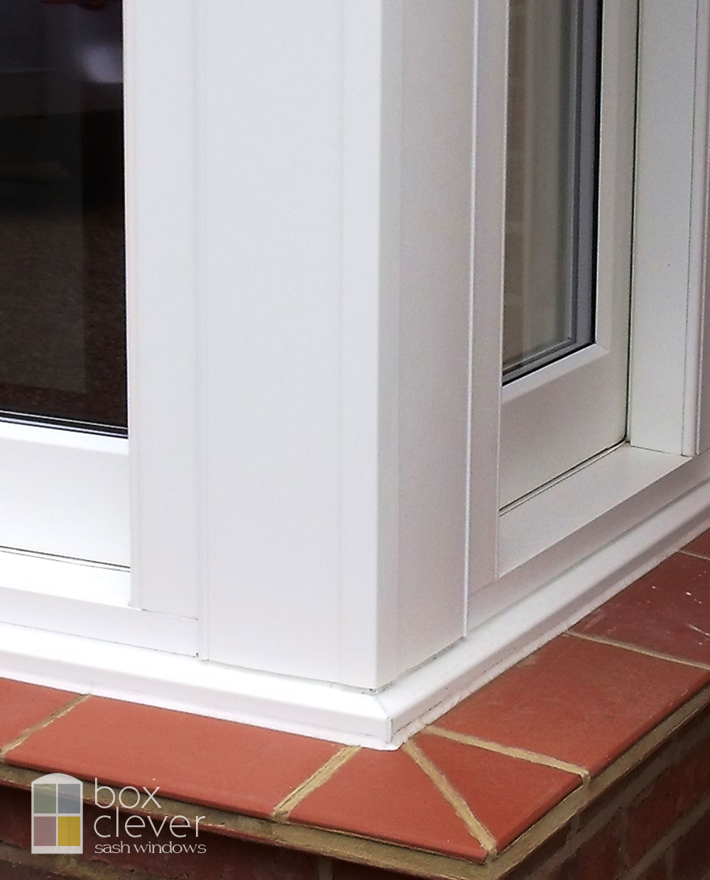 Masterframe Bygone Collection UPVC Sash Windows - Connected Bay Corner Post and Cill - Camberley