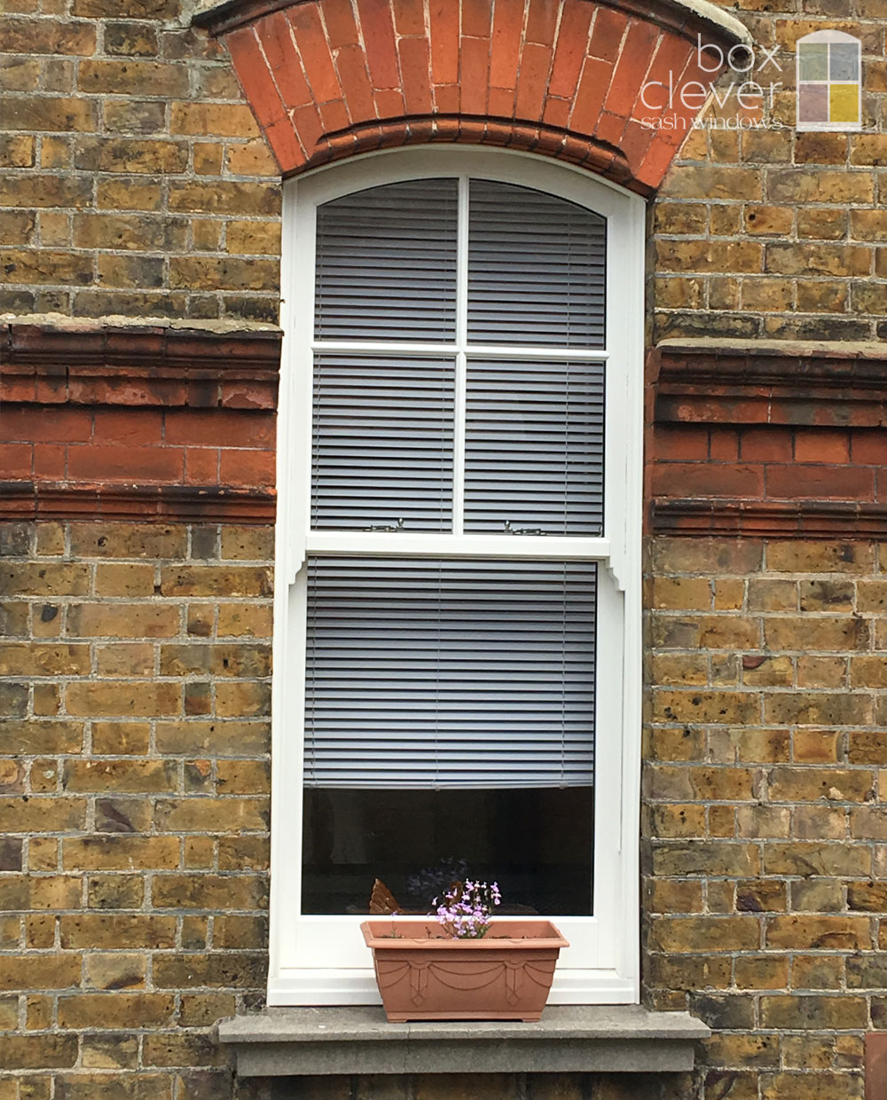 Masterframe Bygone Collection UPVC Sash Windows - Arched Head with Half Georgian Bar - Ashford, Surrey