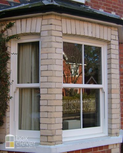 Masterframe Bygone Collection UPVC Sash Windows - 3 Part Bay with Single Vertical Bar - Reading