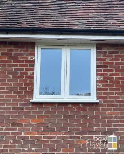 2 x White Wood Effect Flush Casements