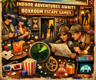 Indoor activities in Hollywood Florida featuring Boxroom Escape Games, puzzle adventure and entertainment experience in South Florida.