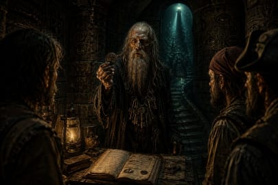 The mysterious Keeper beneath the lighthouse in the Haunted Pirate Shipwreck story