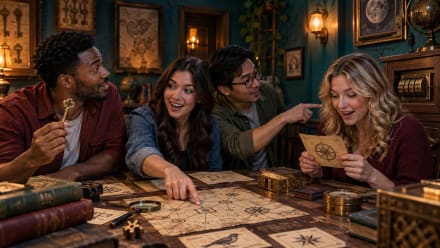 First-time escape room players working together to solve clues at Boxroom Escape Games in Hollywood, Florida.