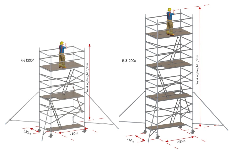 RALUTECH Rolling Tower 150 × 250 cm, R-312006, view 1