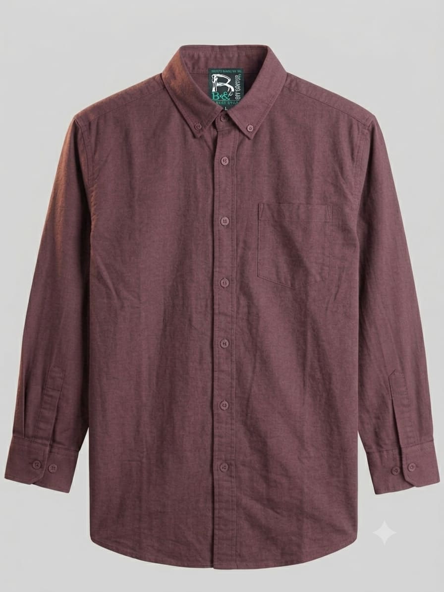 Men’s Wine Maroon Textured Full Sleeve Casual Shirt