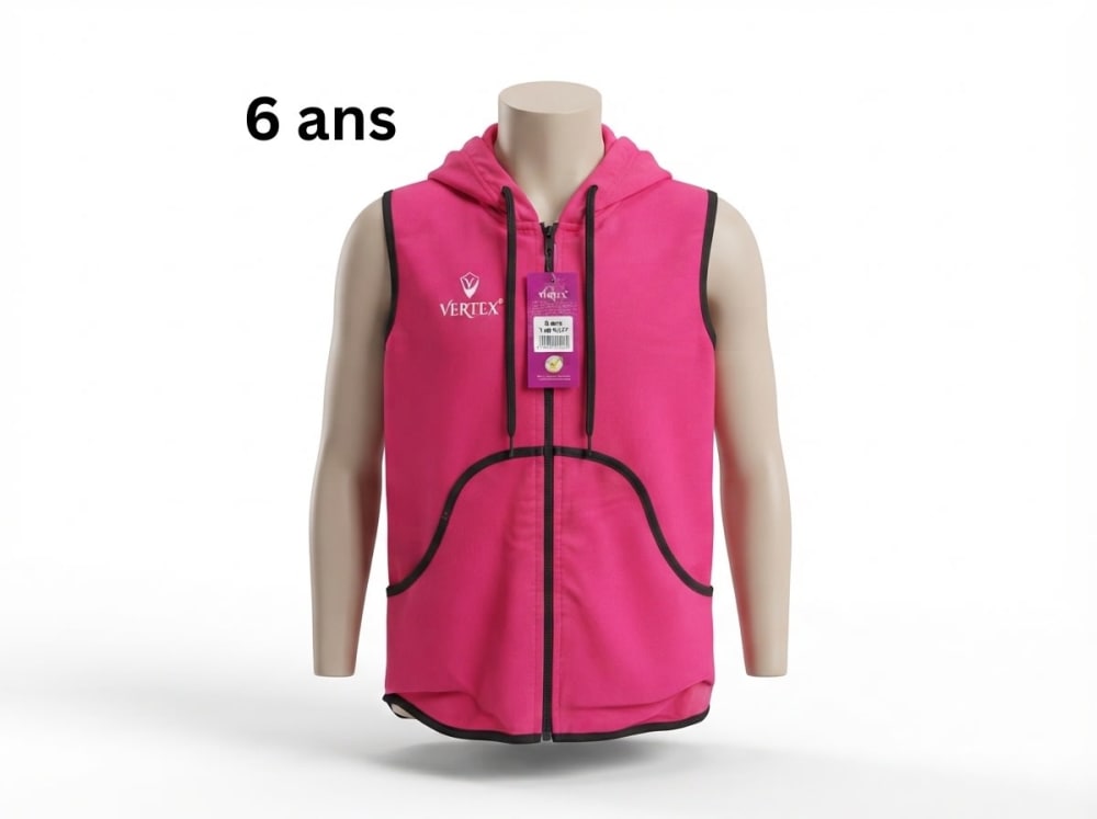 TABLIER FILLIETTE/GARCON VERTEX 6/8/10 ANS RS-057 / BL-052 — rose