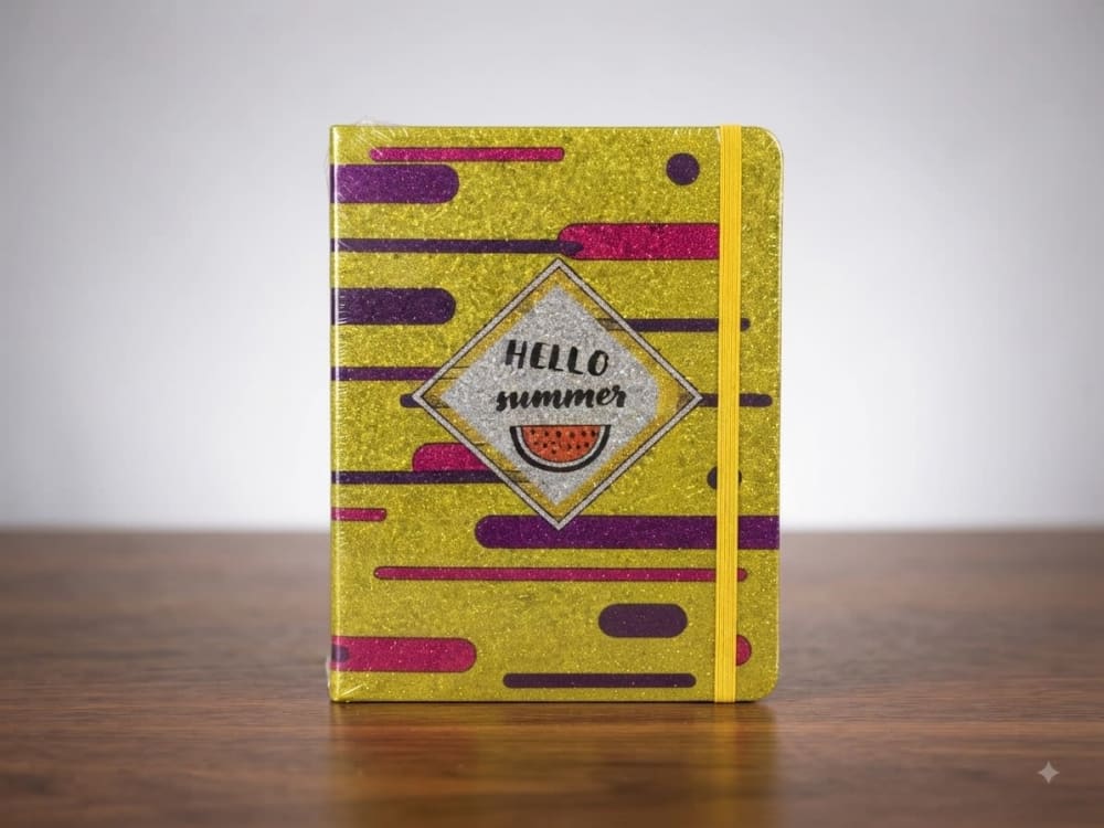CARNET FANTAISIE ALGO PU/A5 — jaune