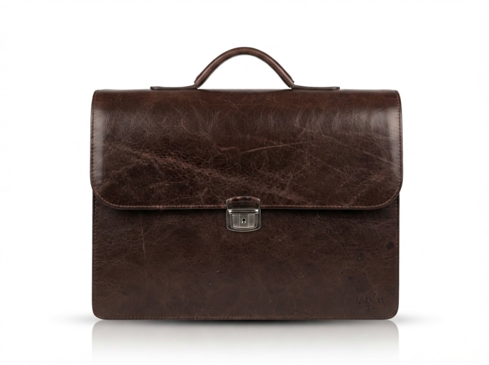 cartable CUIR 1116-1111 TAHAT — maron