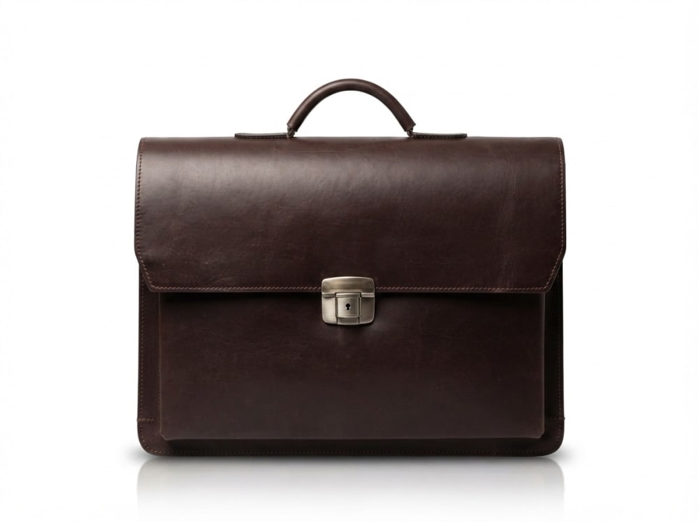 cartable ADMINISTRATIF CUIR — maron