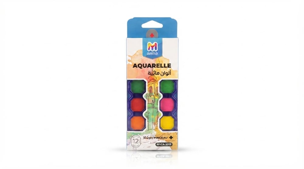 AQUARELLE DE 12 CLRS SOUS BLISTER CA-2015 — blue