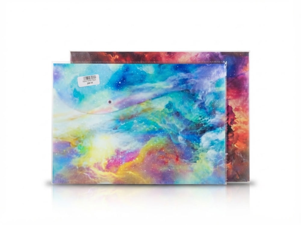 POCHETE ENVELOPPE A4 FC BOUTON 3D Lk 8555 — blue