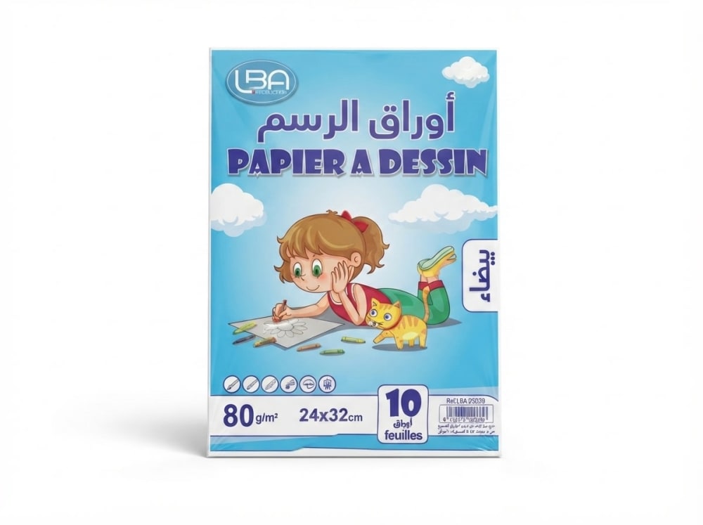 PAPIER DESIN BLANC PLASTIQUE 24*32 :BA  25039 — blanc