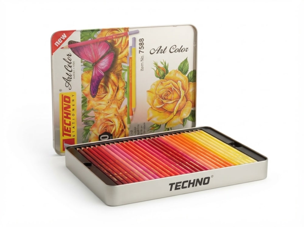 CRAYONS DE COULEUR ARTCOLOR BOITE METAL DE 200 CLRS PCS techno 7588 — couleurs