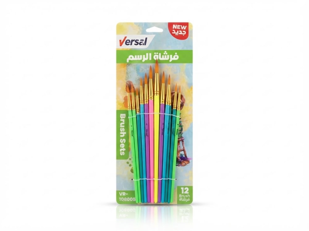 JEUX DE PINCEAUX 12 ECOLIER versal 108005 — couleurs