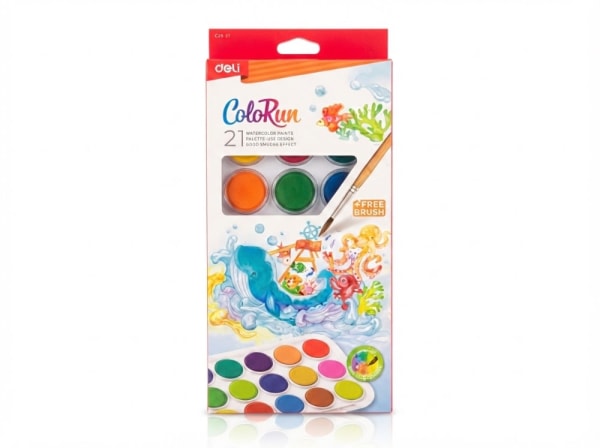 AQUARELLE DE 21 CLRS AVEC PINCEAU EC20-21