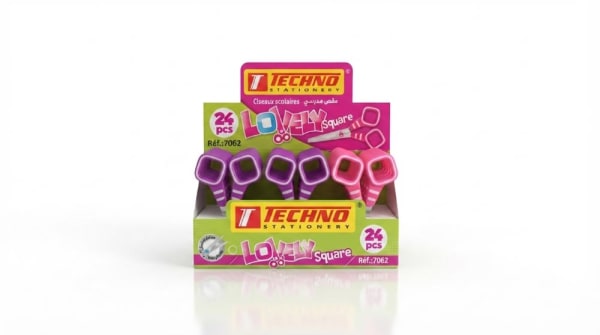 CISEAUX SCOLAIREZ 13.5 CM LOVELY SQUARE TECHNO 7062