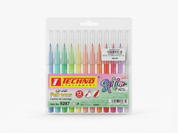 FEUTRE DE COLORIAGE SPRING PASTEL DE 12 CLRS TECHNO 8287