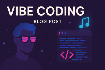This image was created by Chat GPT with the prompt 'Create a cool looking, minimal hero image for a blog post about vibe coding'