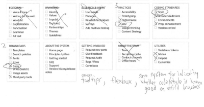Design system research parts list form
