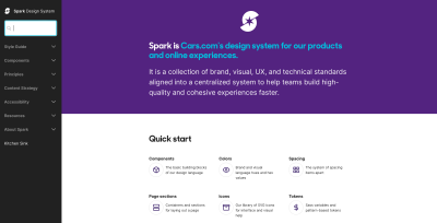 Spark Design System, for Cars.com