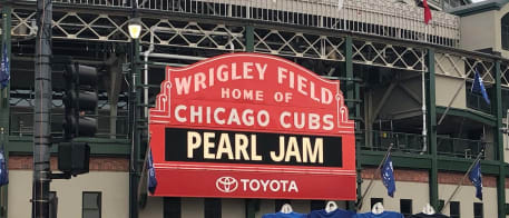 Pearl Jam performing at Wrigley Field