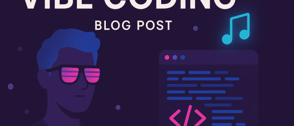 This image was created by ChatGPT with the prompt 'Create a cool looking, minimal hero image for a blog post about vibe coding'