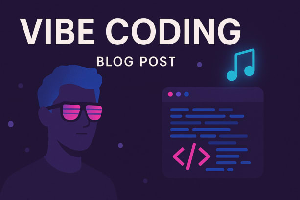 This image was created by ChatGPT with the prompt 'Create a cool looking, minimal hero image for a blog post about vibe coding'