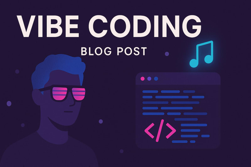 This image was created by ChatGPT with the prompt 'Create a cool looking, minimal hero image for a blog post about vibe coding'