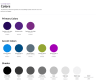 Color palette page from the Cars.com Owners Manual pattern library
