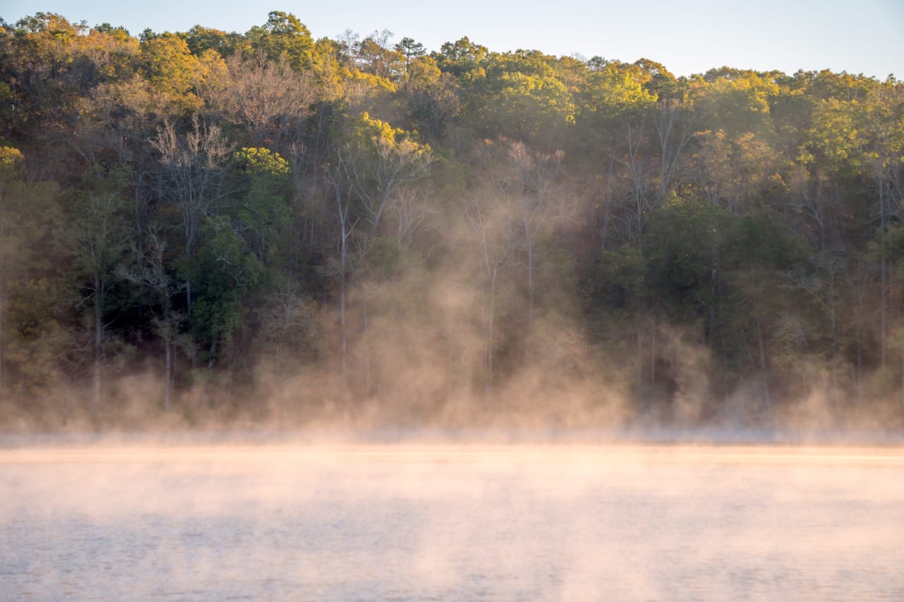 Lake Issaqueena morning fog 2