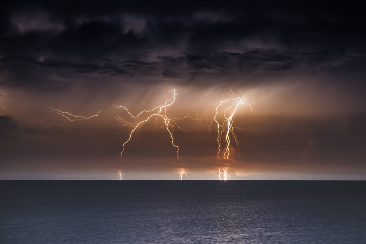 Lightning storm over the Gulf of Mexico