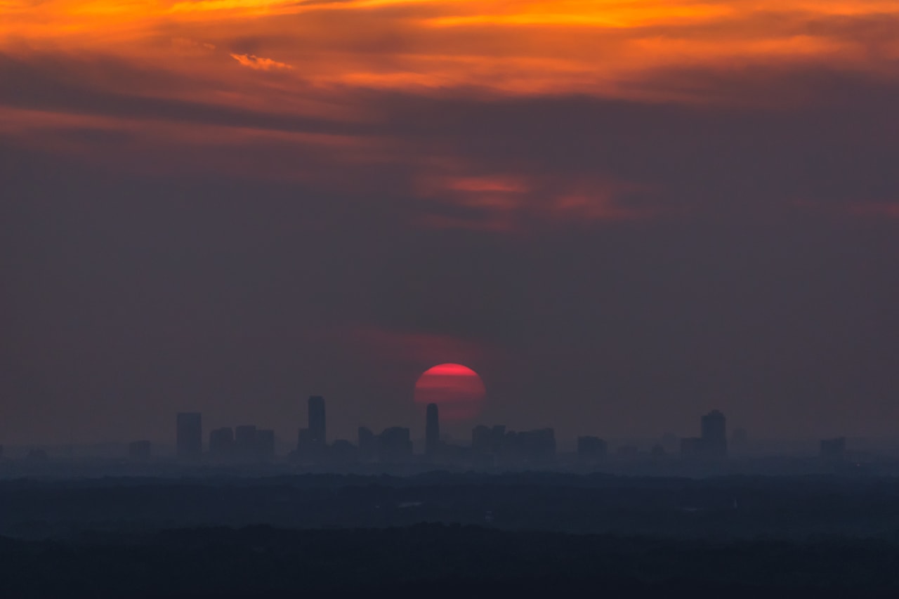 Sunset Behind the Buckhead Skyline on August 24th, 2018