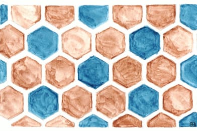 Hexagons Burnt and Blue