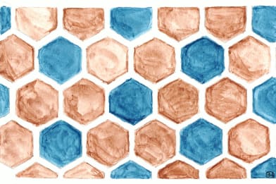 Hexagons Burnt and Blue