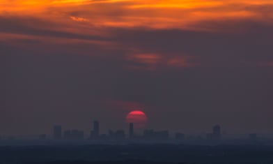 Sunset Behind the Buckhead Skyline on August 24th, 2018