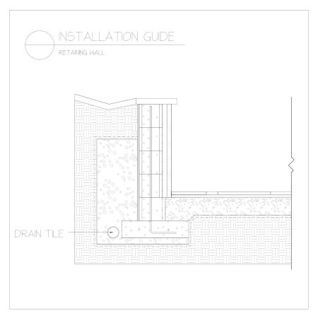 blueprint of drain tile for a patio