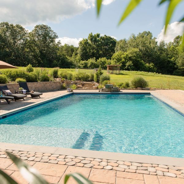 Gunite pool with paver pool decking