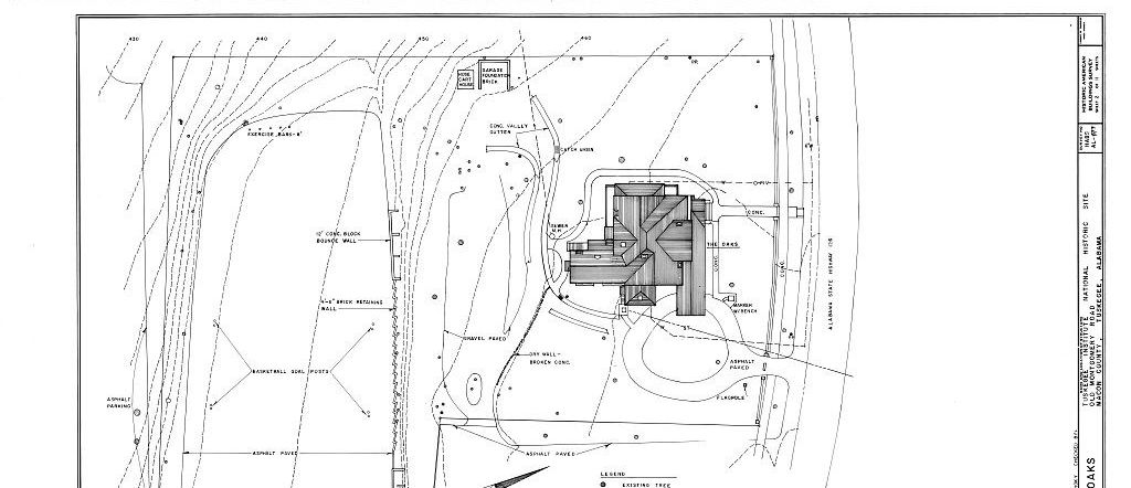 blueprint of the oak's property and landscaping plans