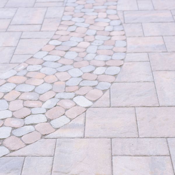 Paver Patio with Unique Inlay