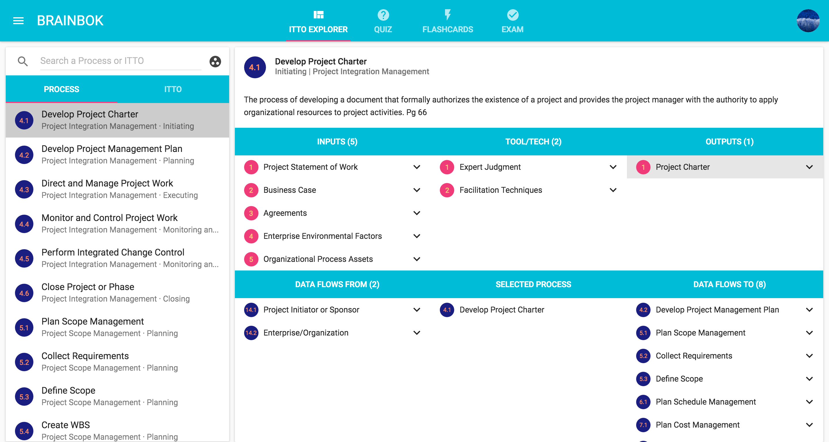 PMBOK ITTO Tool - Project Management Process view