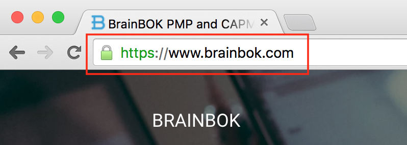 BrainBOK HTTPS SSL - Comforting green padlock on Google Chrome