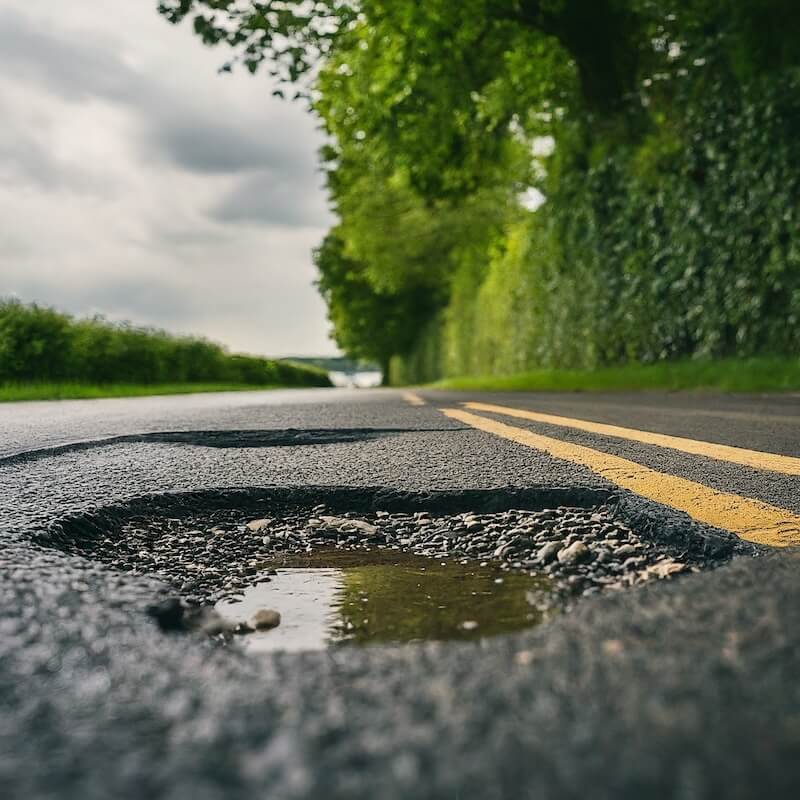 Impediment: A small pothole in the road