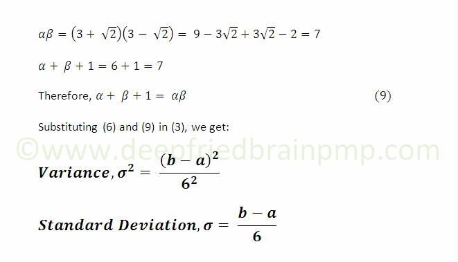 Formula for Variance and Standard Deviation