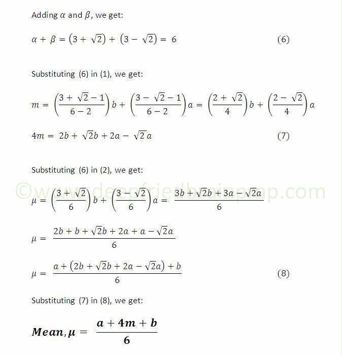 Derivation of Mean / PERT