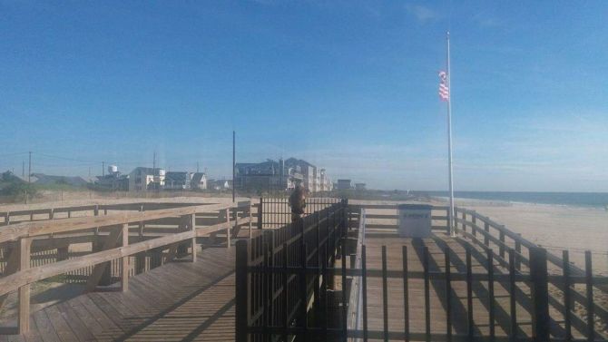 Kúsok promenády a pláže v Seaside Heights