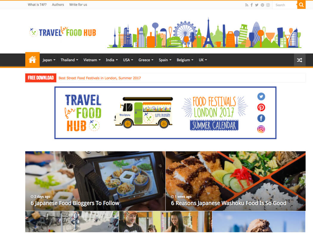 Travel for food hub