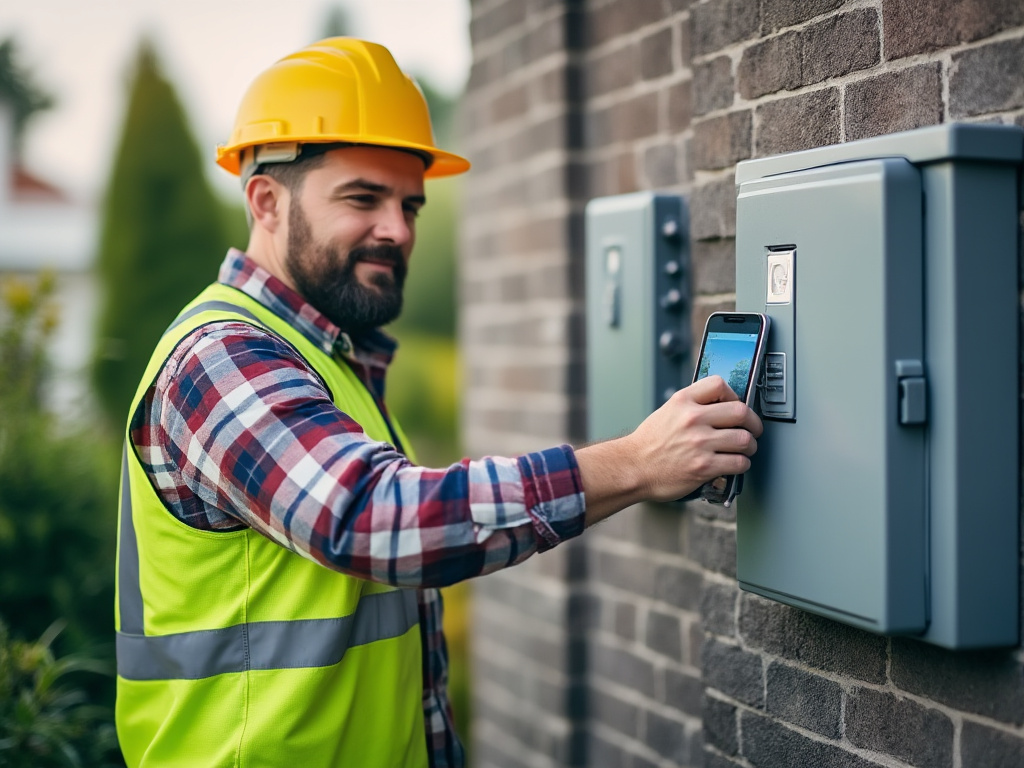 Technician Scanning QR Code