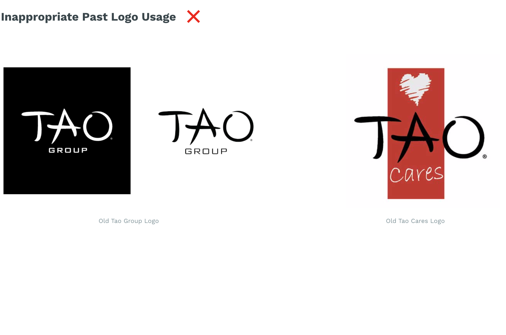 Tao Group Hospitality brand identity, guideline and assets.
