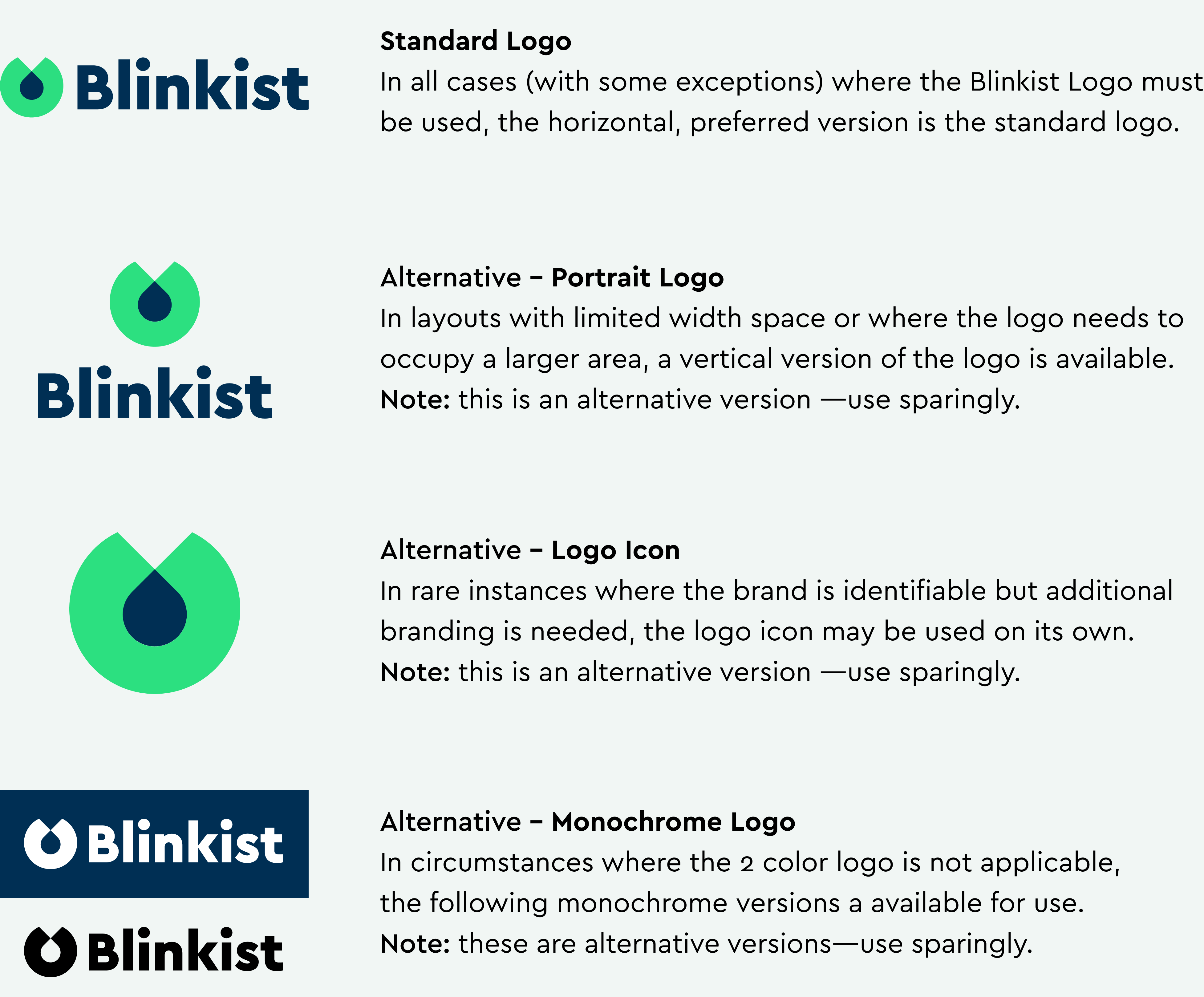 Blinkist Brand Book brand identity, guideline and assets.
